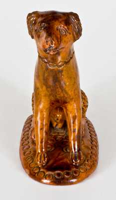 Glazed Redware Figure of a Dog, Pennsylvania origin, circa 1850-1880