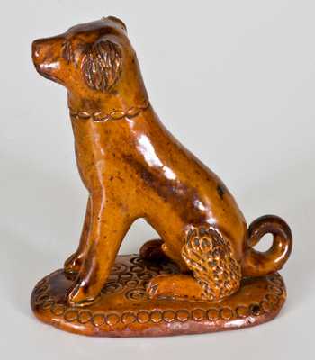 Glazed Redware Figure of a Dog, Pennsylvania origin, circa 1850-1880