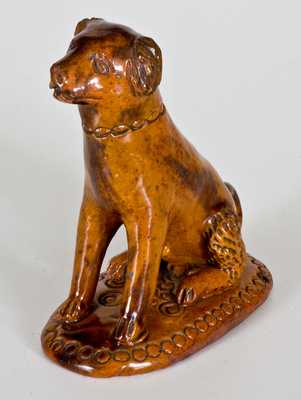 Glazed Redware Figure of a Dog, Pennsylvania origin, circa 1850-1880