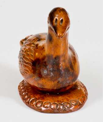 Glazed Redware Figure of a Goose, Pennsylvania origin, circa 1850-1880