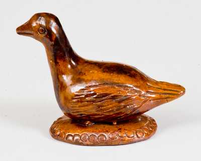 Glazed Redware Figure of a Goose, Pennsylvania origin, circa 1850-1880