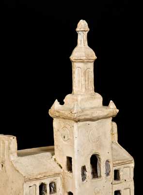 Important Cold-Painted Redware Sculpture of Independence Hall, probably Philadelphia, PA