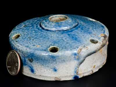 Stoneware Inkwell with Cobalt Top, possibly Clarkson Crolius, New York, 19th century