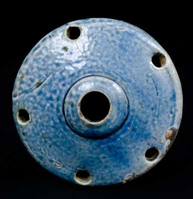 Stoneware Inkwell with Cobalt Top, possibly Clarkson Crolius, New York, 19th century