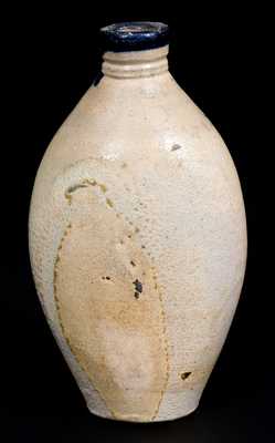 Stoneware Flask with Cobalt Top, Northeastern US, early 19th century