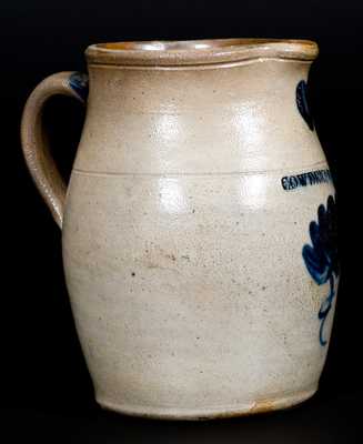 Fine 1/2 Gal. COWDEN & WILCOX (Harrisburg, PA) Stoneware Pitcher w/ Floral Decoration