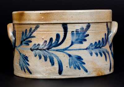 Philadelphia Stoneware Butter Crock w/ Fine Floral Decoration att. Henry Remmey, Jr.