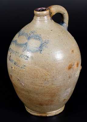 Fine 3 Gal. COMMERAWS / STONEWARE Jug, Thomas Commeraw, New York, c1810