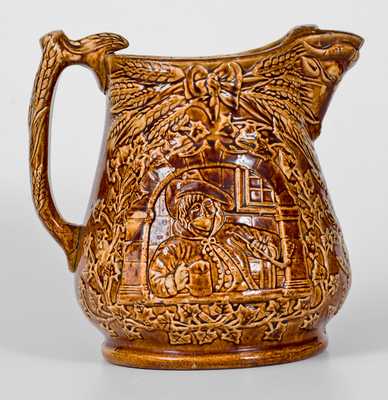 Rockingham Glazed Cavalier in a Window Pitcher, probably Bennett Pottery, Baltimore, 1869-74