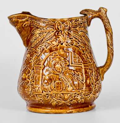 Rockingham Glazed Cavalier in a Window Pitcher, probably Bennett Pottery, Baltimore, 1869-74