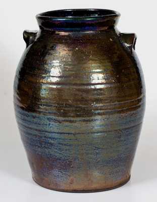 South Carolina Alkaline-Glazed Stoneware Jar Marked 