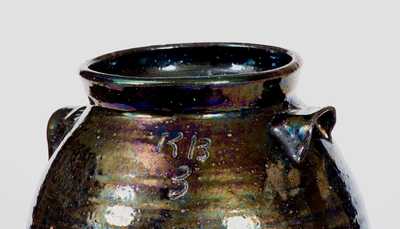 South Carolina Alkaline-Glazed Stoneware Jar Marked 