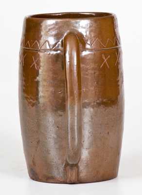 Unusual Hue, Ohio Stoneware Incised Beer Mug