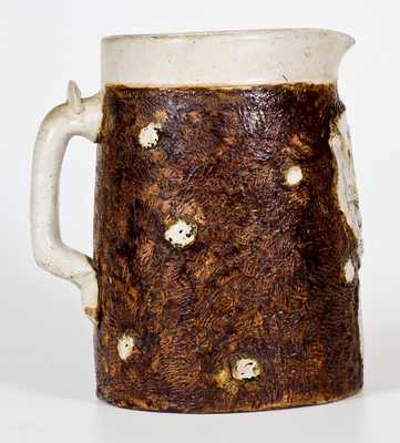 Very Unusual F.O.E. (Fraternal Order of Eagles) Stoneware Pitcher w/ Applied Eagle Motif