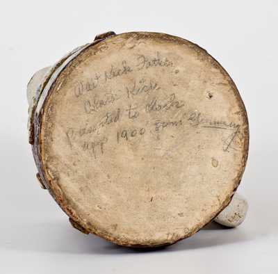 Very Unusual F.O.E. (Fraternal Order of Eagles) Stoneware Pitcher w/ Applied Eagle Motif