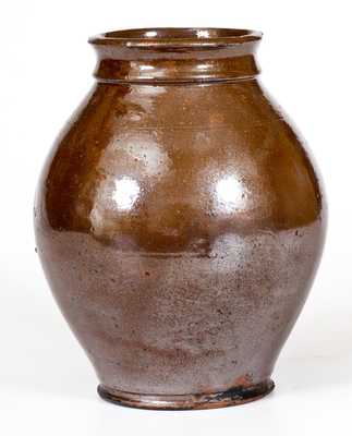 Rare H. FULTON (Chester County, PA) Glazed Redware Jar