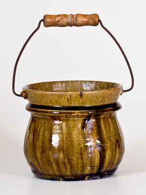 Unusual Crawford County, Georgia Small-Sized Stoneware Jar with Bail Handle