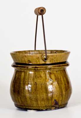 Unusual Crawford County, Georgia Small-Sized Stoneware Jar with Bail Handle