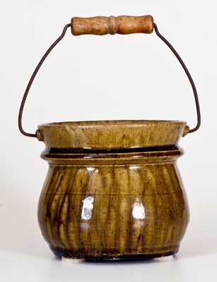 Unusual Crawford County, Georgia Small-Sized Stoneware Jar with Bail Handle