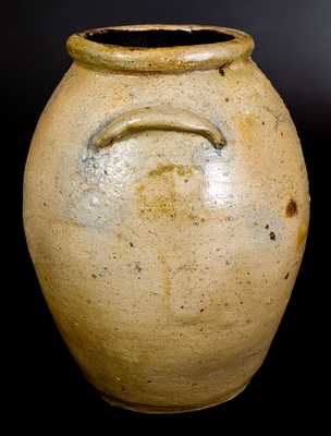 Rare Monumental Ohio Stoneware Jar w/ Incised Fish and Tree Decoration, Signed / Dated 1833