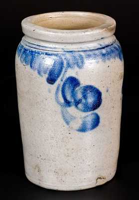 1/2 Gal. Stoneware Jar with Hanging Floral Decoration, Southeastern PA Origin