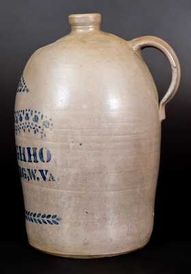 3 Gal. A. P. DONAGHHO / PARKERSBURG, W. Va. Stoneware Jug with Stenciled Decoration