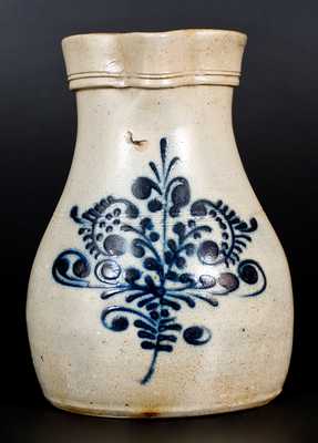 2 Gal. Stoneware Pitcher with Slip-Trailed Floral Decoration
