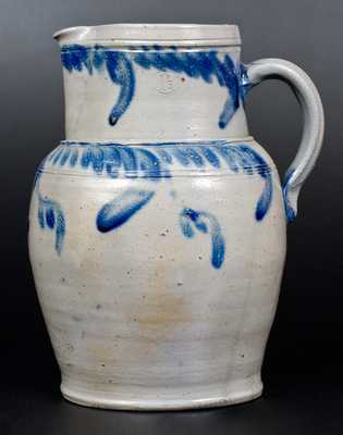 1 1/2 Gal. Stoneware Pitcher with Hanging Floral Decoration