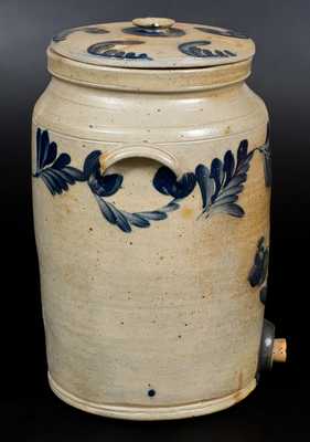 4 Gal. Stoneware Water Cooler with Lid att. Richard Remmey, Philadelphia, PA