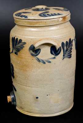 4 Gal. Stoneware Water Cooler with Lid att. Richard Remmey, Philadelphia, PA