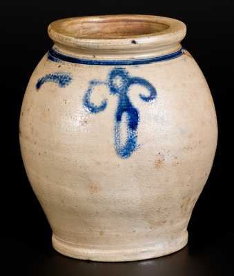 1/2 Gal. Stoneware Jar with Cobalt Decoration, New Jersey Origin, 18th century