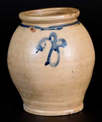 1/2 Gal. Stoneware Jar with Cobalt Decoration, New Jersey Origin, 18th century