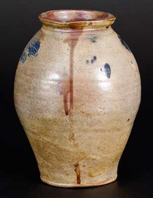 1/2 Gal. Ovoid Stoneware Jar with Incised Decoration, att. John Remmey III, Manhattan, circa 1800