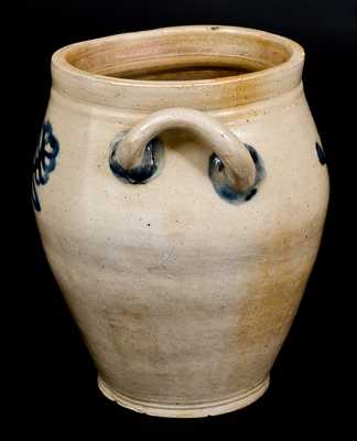 Stoneware Jar w/ Incised and Brushed Floral Decoration, Manhattan, circa 1800