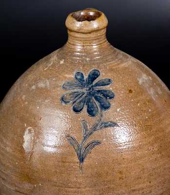 Stoneware Jug with Incised Floral Decoration, Manhattan, circa 1800