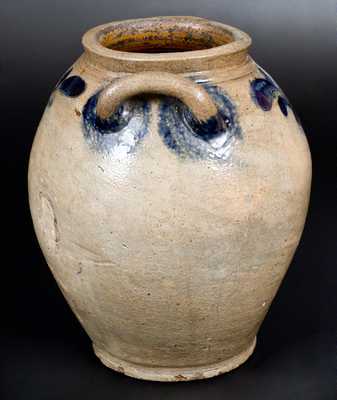 Ovoid Manhattan Stoneware Jar with Incised Decoration, circa 1800