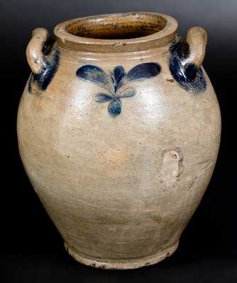 Ovoid Manhattan Stoneware Jar with Incised Decoration, circa 1800