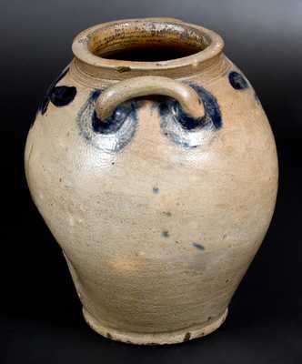 Ovoid Manhattan Stoneware Jar with Incised Decoration, circa 1800