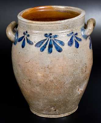 4 Gal. Manhattan Stoneware Jar w/ Incised Decoration, early 19th century