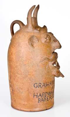 Extremely Rare and Important BROWN POTTERY (Arden, NC) Monumental Stoneware Devil Jug
