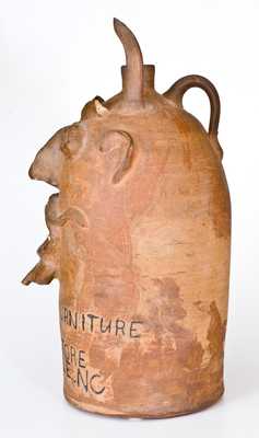 Extremely Rare and Important BROWN POTTERY (Arden, NC) Monumental Stoneware Devil Jug