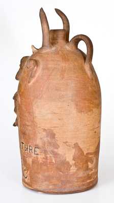 Extremely Rare and Important BROWN POTTERY (Arden, NC) Monumental Stoneware Devil Jug