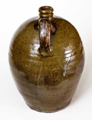 Very Fine 3 Gal. Edgefield, SC Stoneware Jug w/ Slip Decoration, att. Collin Rhodes, Shaw s Creek