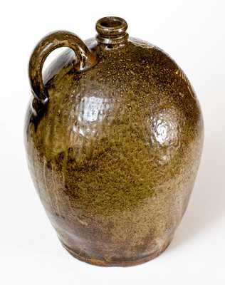 Very Fine 2 Gal. Edgefield, SC Stoneware Jug w/ Slip Decoration, att. Collin Rhodes, Shaw s Creek