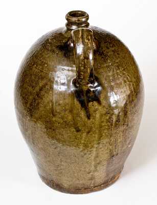 Very Fine 2 Gal. Edgefield, SC Stoneware Jug w/ Slip Decoration, att. Collin Rhodes, Shaw s Creek