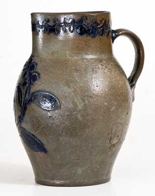 Exceptional Virginia Stoneware Incised Bird Pitcher, probably John Schermerhorn, Richmond, c1815