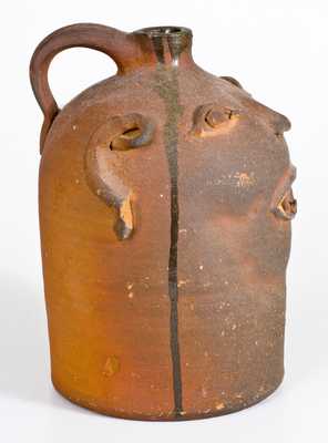 Rare Stoneware Face Jug, Inscribed 