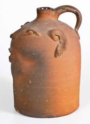 Rare Stoneware Face Jug, Inscribed 