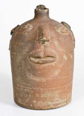 Rare Stoneware Face Jug, attributed to the Brown Family, Atlanta, Georgia, early 20th century