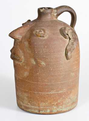 Rare Stoneware Face Jug, attributed to the Brown Family, Atlanta, Georgia, early 20th century